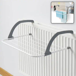 Metal Steel Folding Drying Rack for Clothes Balcony Laundry Hanger for Small Clothes Drying Hanger Metal Clothes Drying Stand, Socks and Plant Storage Holder Outdoor / Indoor Clothes-Towel Drying Rack Hanging on The Door Bathroom (50x35 Cm)