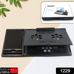 Laptop Stand Suitable Portable Foldable Compatible with MacBook Notebook Tablet Tray Desk Table Book with Free Phone Stand