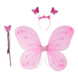 Baby Girl's Fairy Nylon Butterfly Wings Costume Butterfly Fairy Angel Wing| Wand And Hairband Multi- Color For Party (1pc)