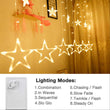 12 STARS CURTAIN STRING LIGHTS, WINDOW CURTAIN LIGHTS WITH 8 FLASHING MODES DECORATION FOR FESTIVALS