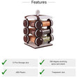 Spice jar Set - Food Grade Plastic 12pcs Spice jar (Brown Box)