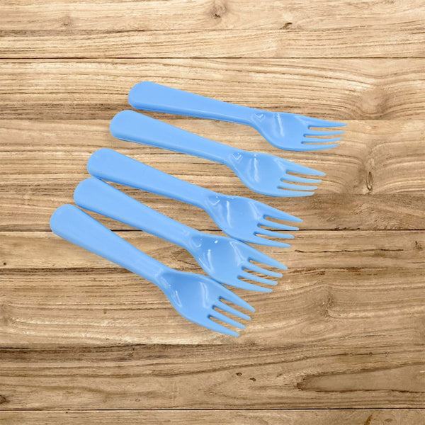 Reusable Premium Heavy Weight Plastic Forks, Party Supplies, One Size, plastic 5pc Serving Fork Set for kitchen, Travel, Home (5pc)