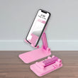 DESKTOP CELL PHONE STAND PHONE HOLDER WITH MIRROR FULL 3-WAY ADJUSTABLE PHONE STAND FOR DESK HEIGHT + ANGLES PERFECT AS DESK ORGANIZERS AND ACCESSORIES