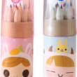 12 Colouring Pencils Kids Set, Pencils Sharpener, Mini Drawing Colored Pencils with Sharpener, Kawaii Manual Pencil Cutter, Coloring Pencil Accessory School Supplies for Kid Artists Writing Sketching