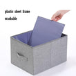 FOLDABLE STORAGE BOX WITH LID AND HANDLES, COTTON AND LINEN STORAGE BINS AND BASKETS ORGANIZER FOR NURSERY, CLOSET, BEDROOM, HOME