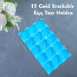 15 Cavity Plastic Egg Tray Egg Trays for Storage with 15 Eggs Holder (4 Pc Set)