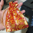 Net Fabric Drawstring Pouch for Dry Fruits Packing, Organza Shagun Potli Baba, Wedding Party Favor Gift Bags (Mix Size)