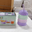 3 Layer Cute Portable Baby Food Milk Powder Storage Box Bottle Container Milk Powder Baby Food Container Bowl. (Purple)