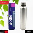 Stainless Steel Water Bottle, Fridge Water Bottle, Stainless Steel Water Bottle Leak Proof, Rust Proof, Hot & Cold Drinks, Gym Sipper BPA Free Food Grade Quality Silver Color, Steel fridge Bottle For office/Gym/School 1000Ml