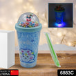 LED Light Unicorn Sipper Water Bottle Mason Jar Tumbler with Straw for Kids Glitter Sipper with Toy Drinking Cups for Boys and Girls School/Tuition/Gym/ Picnic, Kids and Adults, Birthday Return Gifts