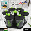 Multipurpose 6 Piece Miracle Revolving Plastic Spice Container Rack With 6 Spoon, Condiment Set, Masala Rack Set, Revolving Spice Rack Aachar Container Chutney Mukhwas Tray Masala Dining Spice Stand