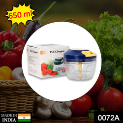 0072A Chopper with 4 Blades for Effortlessly Chopping Vegetables and Fruits for Your Kitchen (650ml) DeoDap