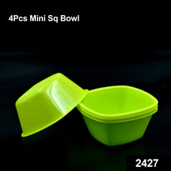 2427 Square Plastic Bowl For Serving Food (Pack of 4) DeoDap