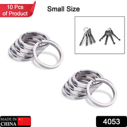 4053 Key Rings Stainless Steel Double For Keychain & Jewellery Use  ( 10 pcs ) DeoDap