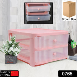 0765 Desk Organizer Drawers 2 Tier Pen & Pencil Stand Stationery Storage Home and Office Stationery Box DeoDap