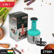 2759a 2 In 1 Push Chop 1100Ml Used For Chopping Of Fruits And Vegetables. DeoDap