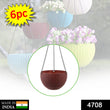 4708 Plastic Hanging Flower Pot and Flower Pot with Chain (6 Pc) DeoDap