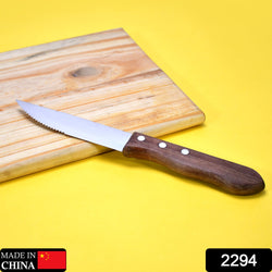 2294 1Piece Serrated Steak Knives with Wood Handle DeoDap