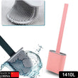 1410L Silicone Toilet Brush/ Flexible Soft Bristle Brush with Quick Dry Holder Cleaning Brush for Toilet Accessories ( Without Sticker & Box ) DeoDap