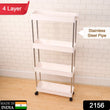 2156 Plastic 4 layer folding trolly Storage Organizer for Kitchen Storage Rack Shelf Trolley Rack with Caster Wheels (4 LAYER) DeoDap