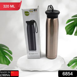 6854 Insulated Flask | Hot and Cold Stainless Steel Water Bottle | Double Walled Carry Flask for Travel, Home, Office, School | 320 ml