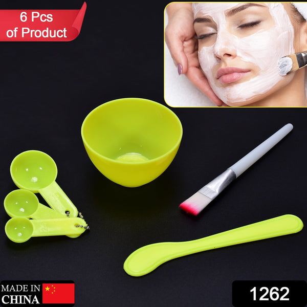 1262 Facial Mask Bowl Set For Girls Use ( 6 pcs Set ) DeoDap