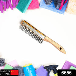 6655 Wooden Handle Wire Brush, Wire for Cleaning Welding Slag and Rust DeoDap