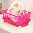 0607A Unbreakable Plastic 3 in 1 Kitchen Sink Dish Drainer Drying Rack DeoDap