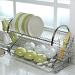 7670 Kitchen Dish Cup Drying Rack 2 Tier Drainer Dryer Tray Cutlery Holder Organizer 59cm DeoDap