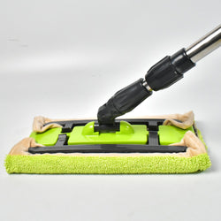 7870 DRY CLEANING FLAT MICROFIBER FLOOR CLEANING MOP WITH STEEL ROD LONG HANDLE DRY MOP DeoDap