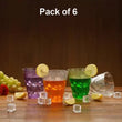 2342 Heavy unbreakable Stylish Diamond look fully Transparent Glasses Set 260ml (6pcs) DeoDap