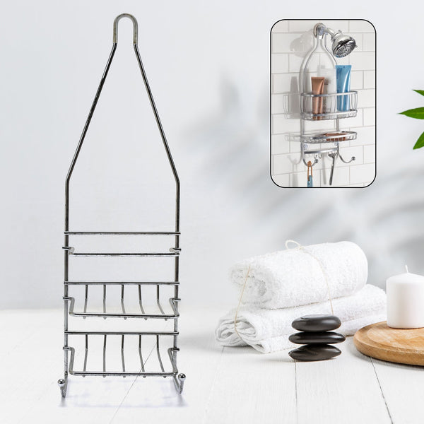 5150 Shower Caddy with Adjustable Arms Holder Bathroom Shelves Storage Rack DeoDap