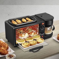 2788 3 in 1 Breakfast Maker Portable Toaster Oven, Grill Pan & Coffee Maker Full Breakfast Ready at One Go DeoDap