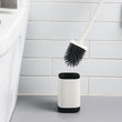 7601 Silicone Toilet Brush with Holder Stand , Brush for Bathroom Cleaning, Cleaning Silicone Brush and Holder DeoDap