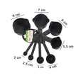 106 Plastic Measuring Cups and Spoons (8 Pcs, Black) buyosoothmart.in