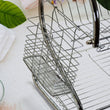 7670 Kitchen Dish Cup Drying Rack 2 Tier Drainer Dryer Tray Cutlery Holder Organizer 59cm DeoDap