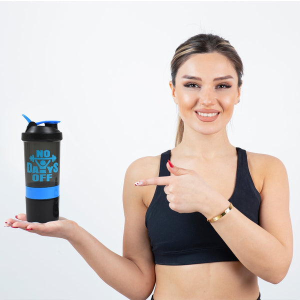 1773 Protein Shaker Bottle|Gym|Water Bottle with 2 Storage Compartment|BPA Free| 500ml DeoDap