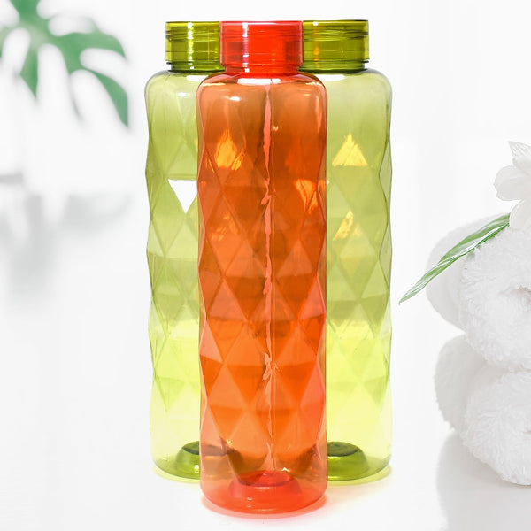 2668 3Pc Set Diamond Cut Bottle Used for storing water and beverages purposes for people. DeoDap