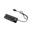 6995 4 Port USB, HUB USB 2.0 HUB Splitter High Speed with On/Off Switch Multi LED Adapter Compatible with Tablet Laptop Computer Notebook