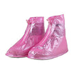 4541 Plastic Shoes Cover Reusable Anti-Slip Boots Zippered Overshoes Covers Pink, Transparent Waterproof Snow Rain Boots for Kids/Adult Shoes, for Rainy Season (L Size1 Pairs)