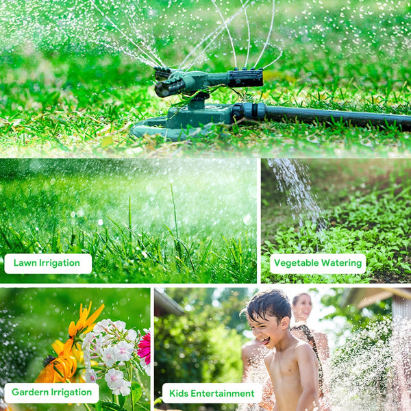 7482  360 Degree 3 Arm Sprinkler for Watering Garden and Lawn Irrigation Yard Water Sprayer DeoDap