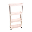 2156 Plastic 4 layer folding trolly Storage Organizer for Kitchen Storage Rack Shelf Trolley Rack with Caster Wheels (4 LAYER) DeoDap