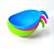2068 Plastic Rice Bowl/Food Strainer Thick Drain Basket with Handle for Rice, Vegetable & Fruit (set of 3pcs) DeoDap