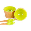 5320 Ice-Cream Waffle Spoon Bowel Cup Set | Premium ice Cream Set | Ice-Cream Bowel with Spoon 2pc Couple Bowl Set DeoDap