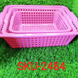 2484 Plastic Multiple Size Cane Fruit Baskets (3 Size Large, Medium, Small) DeoDap