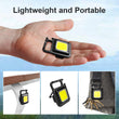 4035A Plastic Rechargeable Keychain Mini Flashlight with 4 Light Modes, Ultralight Portable Pocket Light with Folding Bracket Bottle Opener and Magnet Base for Camping Walking