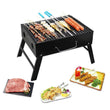 126 Folding Barbeque Charcoal Grill Oven (Black, Carbon Steel) DeoDap