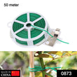 873 Plastic Twist Tie Wire Spool With Cutter For Garden Yard Plant 50m (Green) DeoDap