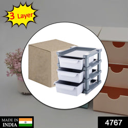 4767 Mini 3 Layer Drawer Used for storing makeup equipment’s and kits used by women’s and ladies. DeoDap