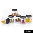 2286 Matka Shaped Jar with Air Tight & Leak Proof Lid (Multicolour) (Set of 6) (900Ml) DeoDap